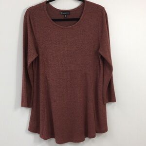 Collection By Bobeau Long Sleeve Burnt Orange Flowy Shirt Size M EXCELLENT